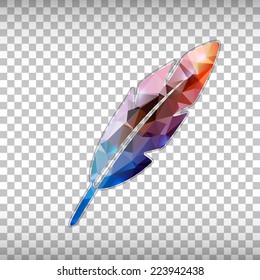 Abstract Creative concept vector icon of goose quill for Web and Mobile Applications isolated on background. Vector illustration template design, Business infographic and social media, origami icons.