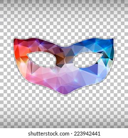 Abstract Creative concept vector icon of mask for Web and Mobile Applications isolated on background. Vector illustration template design, Business infographic and social media, origami icons.