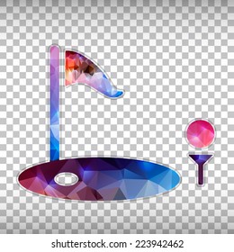 Abstract Creative concept vector icon of golf for Web and Mobile Applications isolated on background. Vector illustration template design, Business infographic and social media, origami icons.