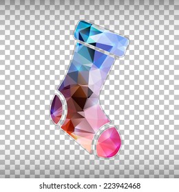 Abstract Creative concept vector icon of sock for Web and Mobile Applications isolated on background. Vector illustration template design, Business infographic and social media, origami icons.