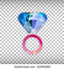 Abstract Creative concept vector icon of ring for Web and Mobile Applications isolated on background. Vector illustration template design, Business infographic and social media, origami icons.