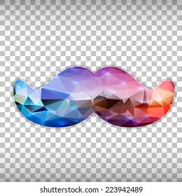 Abstract Creative concept vector icon of mustache for Web and Mobile Applications isolated on background. Vector illustration template design, Business infographic and social media, origami icons.