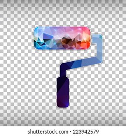 Abstract Creative concept vector icon of roller for Web and Mobile Applications isolated on background. Vector illustration template design, Business infographic and social media, origami icons.