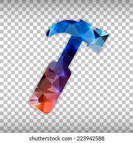 Abstract Creative concept vector icon of hammer for Web and Mobile Applications isolated on background. Vector illustration template design, Business infographic and social media, origami icons.