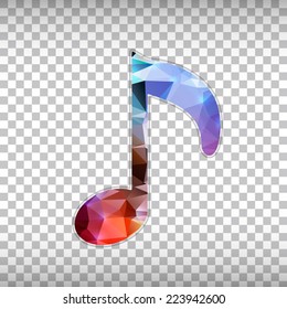 Abstract Creative concept vector icon of musical key for Web and Mobile Applications isolated on background. Vector illustration template design, Business infographic and social media, origami icons.