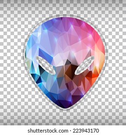 Abstract Creative concept vector icon of alien for Web and Mobile Applications isolated on background. Vector illustration template design, Business infographic and social media, origami icons.