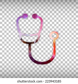 Abstract Creative concept vector icon of Stethoscope for Web and Mobile Applications isolated on background. Vector illustration template design, Business infographic and social media, origami icons.