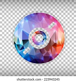 Abstract Creative concept vector icon of CD disk for Web and Mobile Applications isolated on background. Vector illustration template design, Business infographic and social media, origami icons.