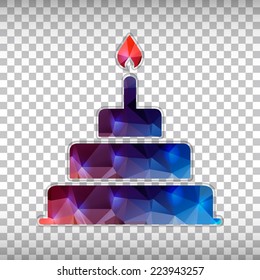 Abstract Creative concept vector icon of cake for Web and Mobile Applications isolated on background. Vector illustration template design, Business infographic and social media, origami icons.