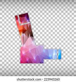 Abstract Creative concept vector icon of ivInhaler for Web and Mobile Applications isolated on background. Vector illustration template design, Business infographic and social media, origami icons.