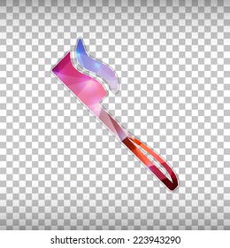 Abstract Creative concept vector icon of toothbrush for Web and Mobile Applications isolated on background. Vector illustration template design, Business infographic and social media, origami icons.