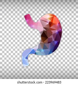 Abstract Creative concept vector icon of stomach system for Web and Mobile Applications isolated on background. Vector illustration template design, Business infographic and social media, origami.