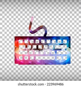 Abstract Creative concept vector icon of keyboard for Web and Mobile Applications isolated on background. Vector illustration template design, Business infographic and social media, origami icons.