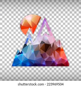 Abstract Creative concept vector icon of alps for Web and Mobile Applications isolated on background. Vector illustration template design, Business infographic and social media, origami icons.