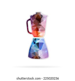 Abstract creative concept vector icon of blender. For web and mobile content isolated on background, unusual template design, flat silhouette object and social media image, triangle art origami.