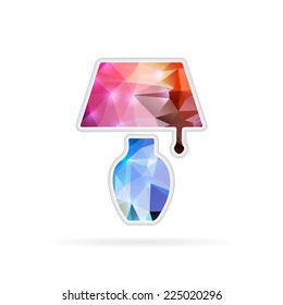 Abstract Creative concept vector icon of lamp for Web and Mobile Applications isolated on background. Vector illustration template design, Business infographic and social media, origami icons.