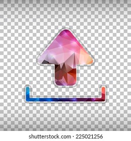 Abstract Creative concept vector icon of download. For Web and Mobile applications isolated on background, design illustration template, flat business infographic, social media, art origami icons.