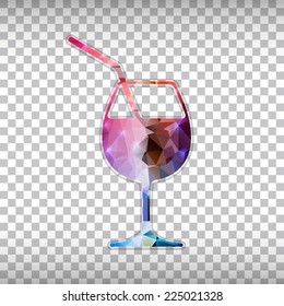 Abstract Creative concept vector icon of a glass of drink for Web and Mobile Applications isolated on background. Vector illustration template design, Business infographic and social media, icons.