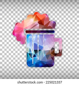 Abstract Creative concept vector icon of beer for Web and Mobile Applications isolated on background. Vector illustration template design, Business infographic and social media, origami icons.