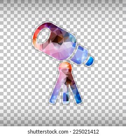 Abstract Creative concept vector icon of telescope for Web and Mobile Applications isolated on background. Vector illustration template design, Business infographic and social media, origami icons.