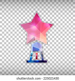 Abstract Creative concept vector icon of statuette. For Web and Mobile applications isolated on background, design illustration template, flat business infographic, social media, art origami icons.