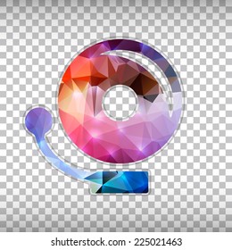 Abstract Creative concept vector icon of school bell for Web and Mobile Applications isolated on background. Vector illustration template design, Business infographic and social media, origami icons.