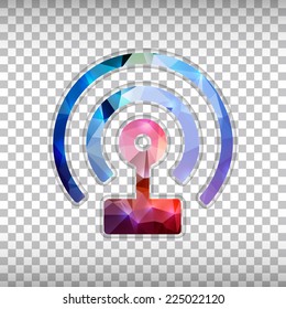 Abstract Creative concept vector icon of wifi for Web and Mobile Applications isolated on background. Vector illustration template design, Business infographic and social media, origami icons.