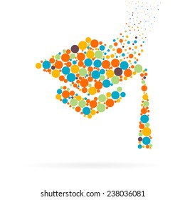 Abstract Creative concept vector icon of graduation cap for Web and Mobile Applications isolated on background. Art illustration template design, Business infographic and social media, digital flat.