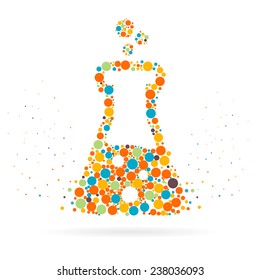 Abstract Creative concept vector icon of beaker for Web and Mobile Applications isolated on background. Art illustration template design, Business infographic and social media, digital flat silhouette