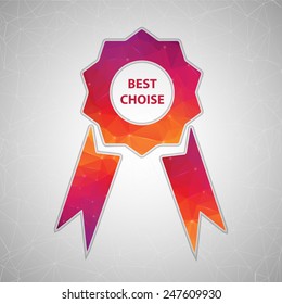 Abstract Creative concept vector icon of ribbons award for Web and Mobile Applications isolated on background. Vector illustration template design, Business infographic and social media, origami.