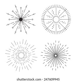 Abstract Creative concept vector icon of sunbursts for Web and Mobile Applications isolated on background. Vector illustration template design, Business infographic and social media, origami icons.