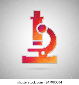 Abstract Creative concept vector icon of microscope for Web and Mobile Applications isolated on background. Vector illustration template design, Business infographic and social media, origami icons.