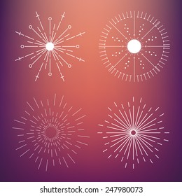 Abstract Creative concept vector icon of sunbursts for Web and Mobile Applications isolated on background. Vector illustration template design, Business infographic and social media, origami icons.