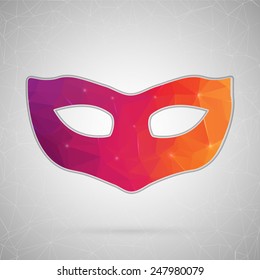 Abstract Creative concept vector icon of mask for Web and Mobile Applications isolated on background. Vector illustration template design, Business infographic and social media, origami icons.