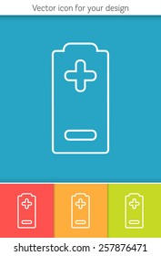 Abstract Creative concept vector icon of battery for Web and Mobile Applications isolated on background. Vector illustration template design, Business infographic and social media, origami icons. 