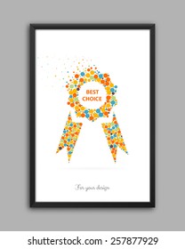 Abstract Creative concept vector icon of ribbons award for Web and Mobile Applications isolated on background. Vector illustration template design, Business infographic and social media, icons. 
