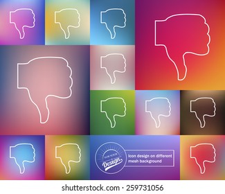 Abstract Creative concept vector icon of thumbs down for Web and Mobile Applications isolated on background. Art illustration template design, Business infographic and social media, origami icons.