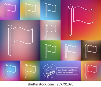 Abstract Creative concept vector icon of flag for Web and Mobile Applications isolated on background. Vector illustration template design, Business infographic and social media, origami icons.