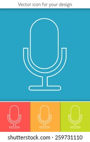 Abstract Creative concept vector icon of microphone for Web and Mobile Applications isolated on background. Art illustration template design, Business infographic and social media, origami icons.