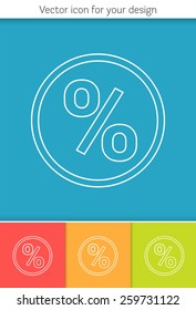 Abstract Creative concept vector icon of percent for Web and Mobile Applications isolated on background. Vector illustration template design, Business infographic and social media, origami icons.