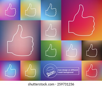 Abstract Creative concept vector icon of thumbs up for Web and Mobile Applications isolated on background. Art illustration template design, Business infographic and social media, origami icons.