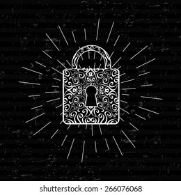 Abstract Creative concept vector icon of  for padlock Web and Mobile Applications isolated on background. Art illustration template design, Business infographic and social media, origami icons.