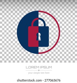 Abstract Creative concept vector icon of padlock for Web and Mobile Applications isolated on background. Vector illustration template design, Business infographic and social media, origami icons.