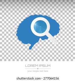 Abstract Creative concept vector icon of Brain for Web and Mobile Applications isolated on background. Vector illustration template design, Business infographic and social media, origami icons.