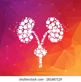 Abstract Creative concept vector icon of renal system for Web and Mobile Applications isolated on white background. Art illustration template, business infographic and social media, digital graphic.