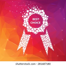 Abstract Creative concept vector icon of ribbons award for Web and Mobile Applications isolated on background. Vector illustration template design, Business infographic and social media.