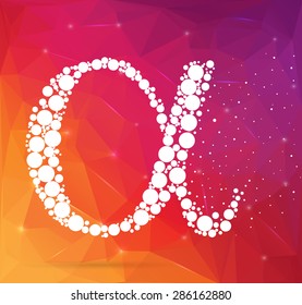 Abstract Creative concept vector icon of alpha for Web and Mobile Applications isolated on background. Art illustration template design, Business infographic and social media, digital flat silhouette.