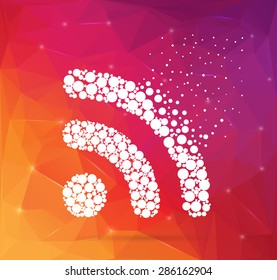 Abstract Creative concept vector icon of wifi for Web and Mobile Applications isolated on background. Vector illustration template design, Business infographic and social media, origami icons.