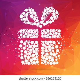 Abstract Creative concept vector icon of gift box for Web and Mobile Applications isolated on background. Art illustration template design, Business infographic and social media, origami icons.