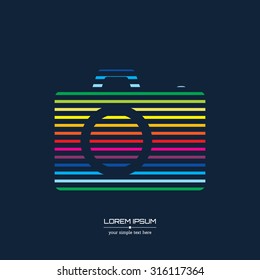 Abstract Creative concept vector icon of photo camera for Web and Mobile Applications isolated on background. Vector illustration template design, Business infographic and social media, origami icons.